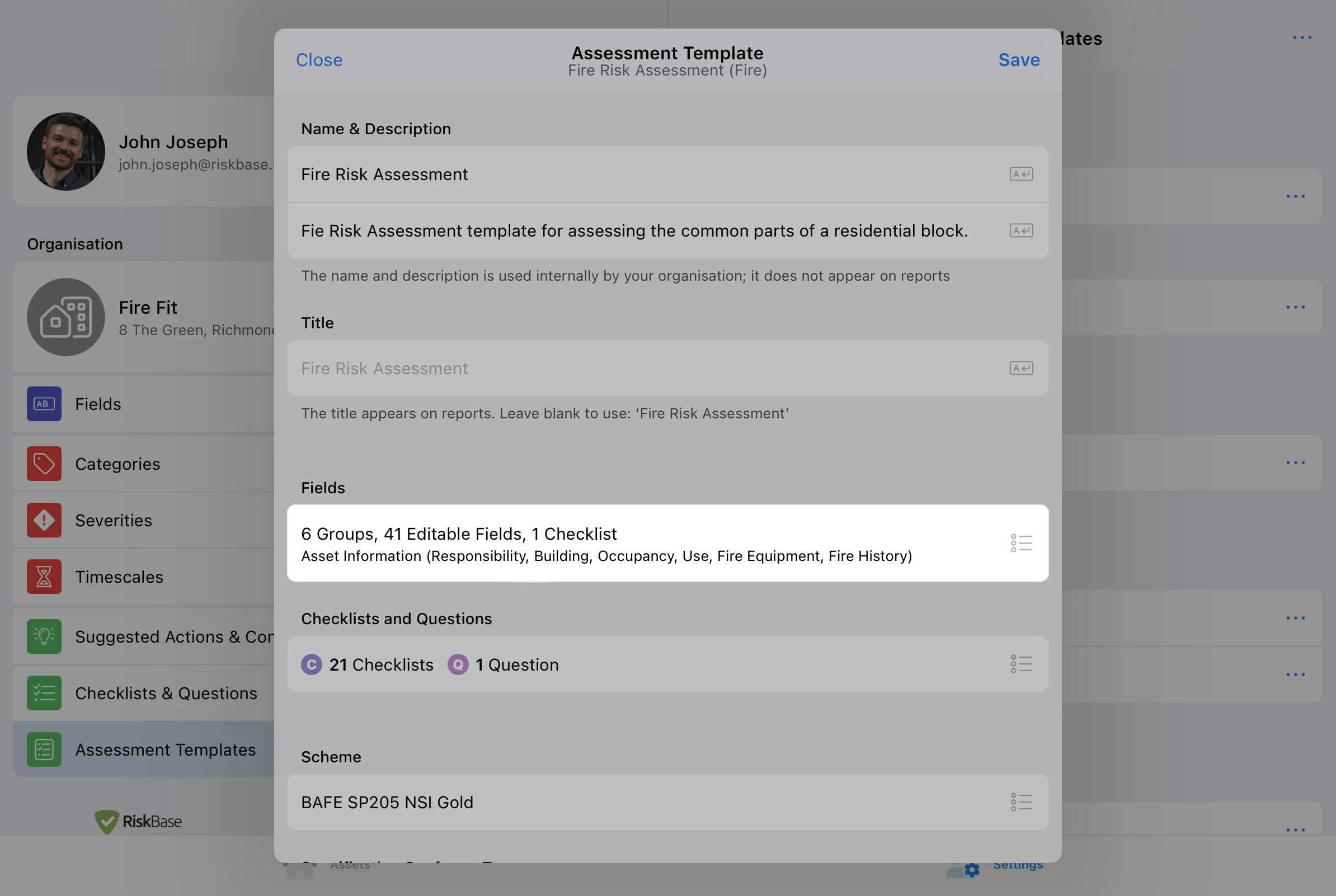 Add Field to Assessment Templates